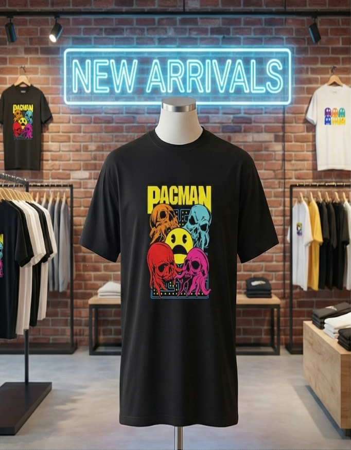 Unisex Classic Pacman T-Shirt (Black)
